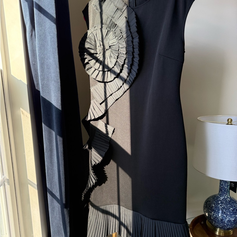 Elegant Black Pleated Dress